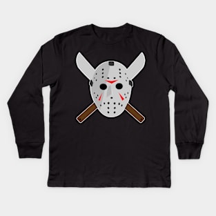 Hockey masked horror movie killer Kids Long Sleeve T-Shirt